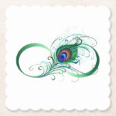 Unendlichkeitssymbol mit Peacock Feather Untersetzer (Vorderseite)