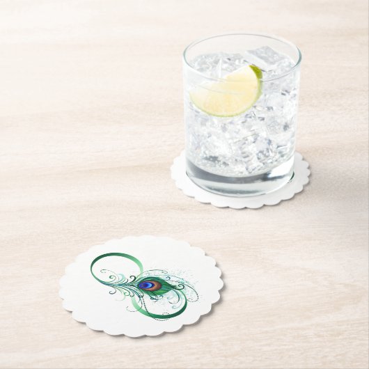 Unendlichkeitssymbol mit Peacock Feather Untersetzer (Vor Ort)