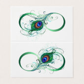 Unendlichkeitssymbol mit Peacock Feather Visitenkarten (Außenseite Aufgefaltet)