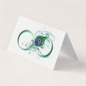 Unendlichkeitssymbol mit Peacock Feather Visitenkarten (Rückseite)