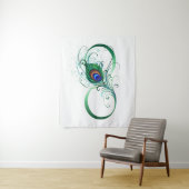 Unendlichkeitssymbol mit Peacock Feather Wandteppich (Beispiel)