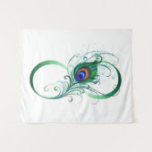 Unendlichkeitssymbol mit Peacock Feather Wandteppich (Vorderseite (Horizontal))