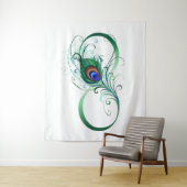 Unendlichkeitssymbol mit Peacock Feather Wandteppich (Beispiel)
