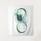 Unendlichkeitssymbol mit Peacock Feather Wandteppich (Vorderseite)