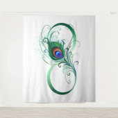 Unendlichkeitssymbol mit Peacock Feather Wandteppich (Vorderseite)