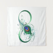 Unendlichkeitssymbol mit Peacock Feather Wandteppich (Vorderseite (Horizontal))
