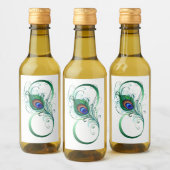 Unendlichkeitssymbol mit Peacock Feather Weinetikett (Flaschen)