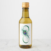 Unendlichkeitssymbol mit Peacock Feather Weinetikett (Vorderseite)