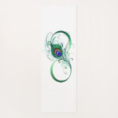 Unendlichkeitssymbol mit Peacock Feather Yogamatte (Rückseite)