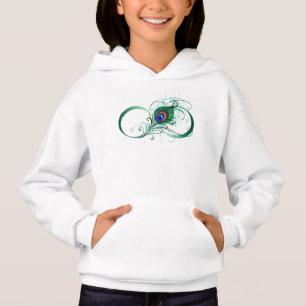 Unendlichkeitssymbol mit Pfauenfeder Hoodie