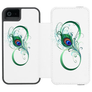 Unendlichkeitssymbol mit Pfauenfeder Incipio Watson™ iPhone 5 Geldbörsen Hülle
