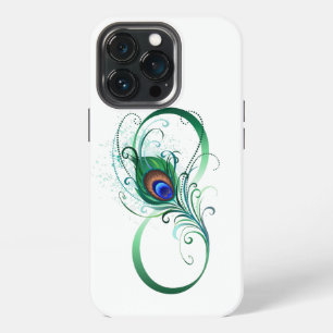 Unendlichkeitssymbol mit Pfauenfeder iPhone 13 Pro Hülle