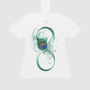 Unendlichkeitssymbol mit Pfauenfeder Ornament