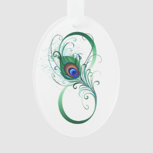 Unendlichkeitssymbol mit Pfauenfeder Ornament