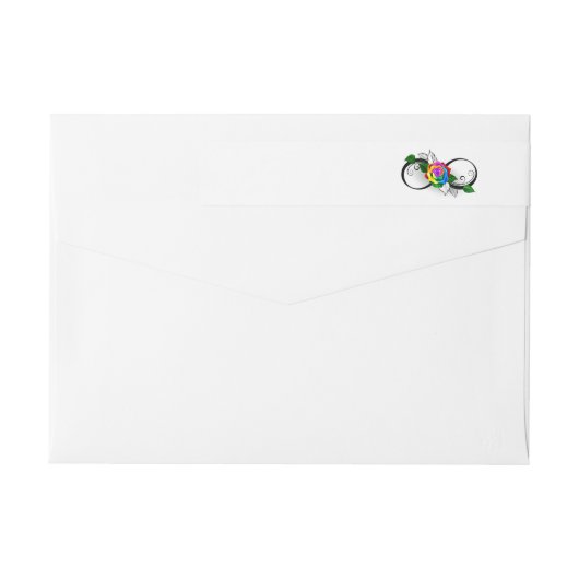 Unendlichkeitssymbol mit Rainbow-Rose (Rückseite)