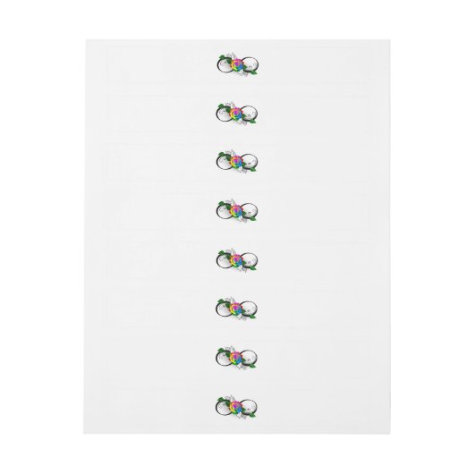 Unendlichkeitssymbol mit Rainbow-Rose (Bogen)