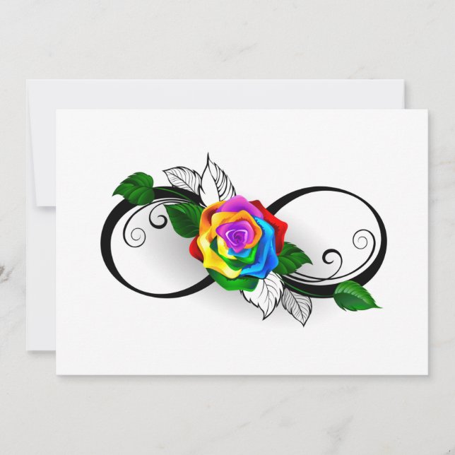 Unendlichkeitssymbol mit Rainbow-Rose (Vorderseite)