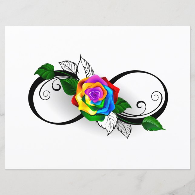 Unendlichkeitssymbol mit Rainbow-Rose (Vorderseite)