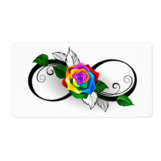 Unendlichkeitssymbol mit Rainbow-Rose (Vorne)