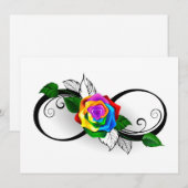 Unendlichkeitssymbol mit Rainbow-Rose Ankündigung (Vorne/Hinten)