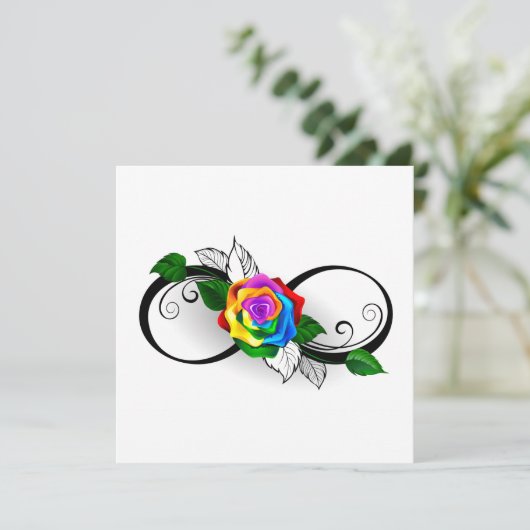 Unendlichkeitssymbol mit Rainbow-Rose Ankündigung (Stehend Vorderseite)