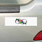 Unendlichkeitssymbol mit Rainbow-Rose Autoaufkleber (Auf Auto)