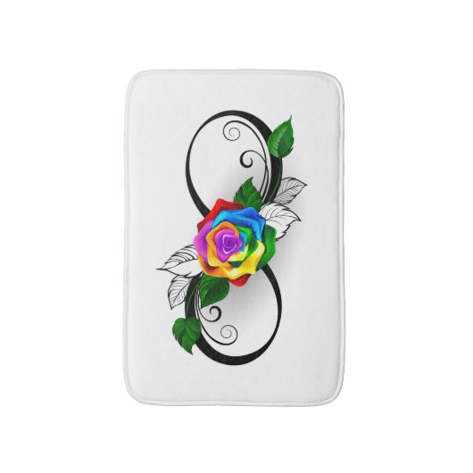 Unendlichkeitssymbol mit Rainbow-Rose Badematte (Vorderseite Vertikal)