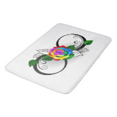 Unendlichkeitssymbol mit Rainbow-Rose Badematte (Schrägansicht)