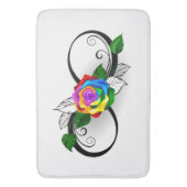 Unendlichkeitssymbol mit Rainbow-Rose Badematte (Vorderseite Vertikal)