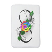 Unendlichkeitssymbol mit Rainbow-Rose Badematte (Vorderseite Vertikal)