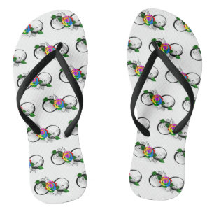 Unendlichkeitssymbol mit Rainbow-Rose Badesandalen