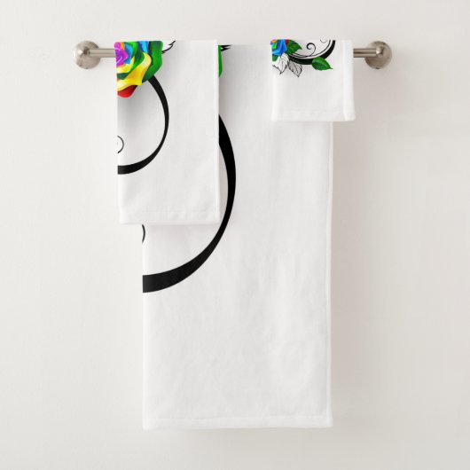 Unendlichkeitssymbol mit Rainbow-Rose Badhandtuch Set (Insitu)