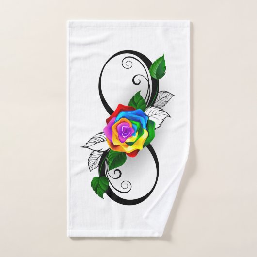 Unendlichkeitssymbol mit Rainbow-Rose Badhandtuch Set (Handtuch)