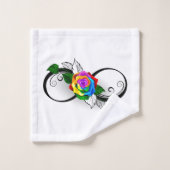 Unendlichkeitssymbol mit Rainbow-Rose Badhandtuch Set (Waschlappen)