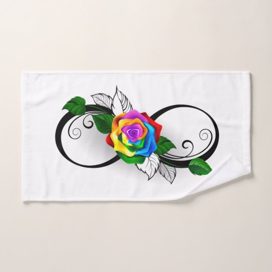 Unendlichkeitssymbol mit Rainbow-Rose Badhandtuch Set (Handtuch)