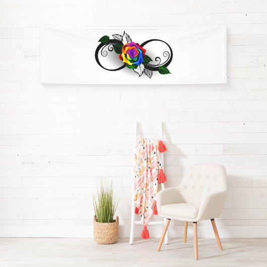 Unendlichkeitssymbol mit Rainbow-Rose Banner (Insitu)