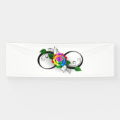 Unendlichkeitssymbol mit Rainbow-Rose Banner (Horizontal)