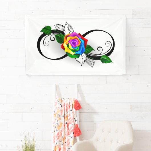 Unendlichkeitssymbol mit Rainbow-Rose Banner (Insitu)