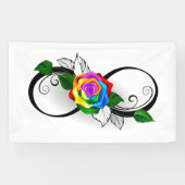 Unendlichkeitssymbol mit Rainbow-Rose Banner (Horizontal)