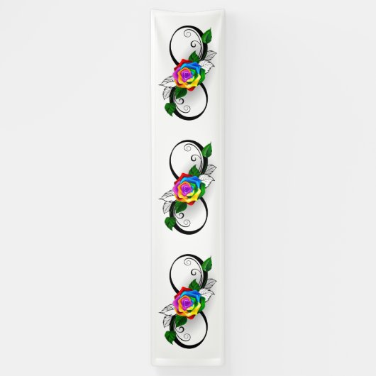 Unendlichkeitssymbol mit Rainbow-Rose Banner (Vertikal)
