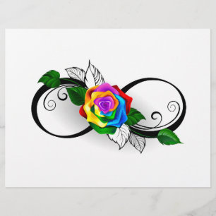 Unendlichkeitssymbol mit Rainbow-Rose Briefbogen
