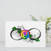 Unendlichkeitssymbol mit Rainbow-Rose Briefpapier (Stehend Vorderseite)