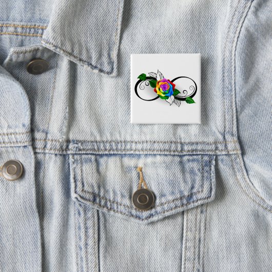 Unendlichkeitssymbol mit Rainbow-Rose Button (Beispiel)