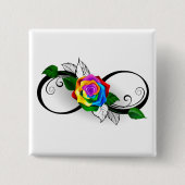 Unendlichkeitssymbol mit Rainbow-Rose Button (Vorderseite)