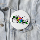 Unendlichkeitssymbol mit Rainbow-Rose Button (Beispiel)