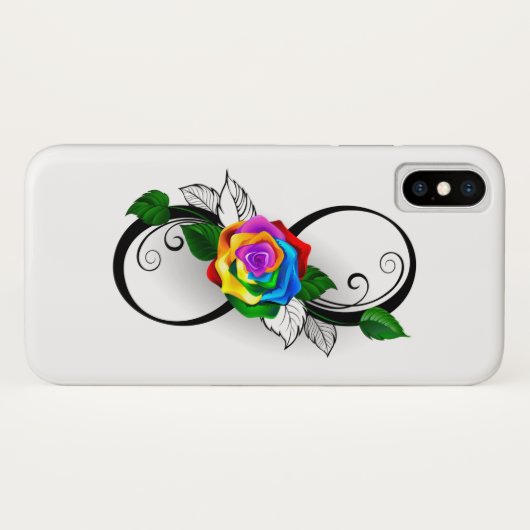 Unendlichkeitssymbol mit Rainbow-Rose Case-Mate iPhone Hülle (Rückseite (Horizontal))