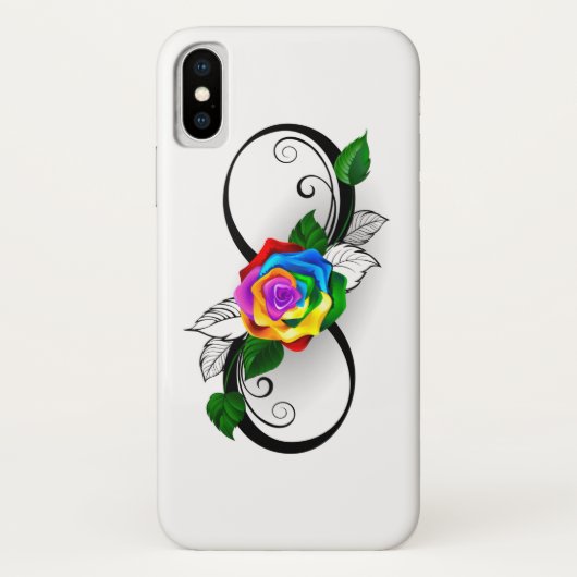 Unendlichkeitssymbol mit Rainbow-Rose Case-Mate iPhone Hülle (Rückseite)
