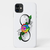 Unendlichkeitssymbol mit Rainbow-Rose Case-Mate iPhone Hülle (Rückseite)