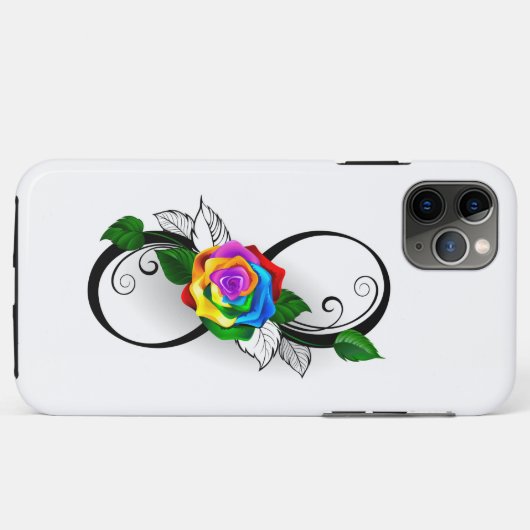 Unendlichkeitssymbol mit Rainbow-Rose Case-Mate iPhone Hülle (Rückseite (Horizontal))