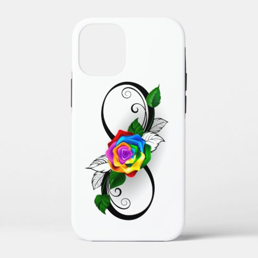 Unendlichkeitssymbol mit Rainbow-Rose Case-Mate iPhone Hülle (Rückseite)